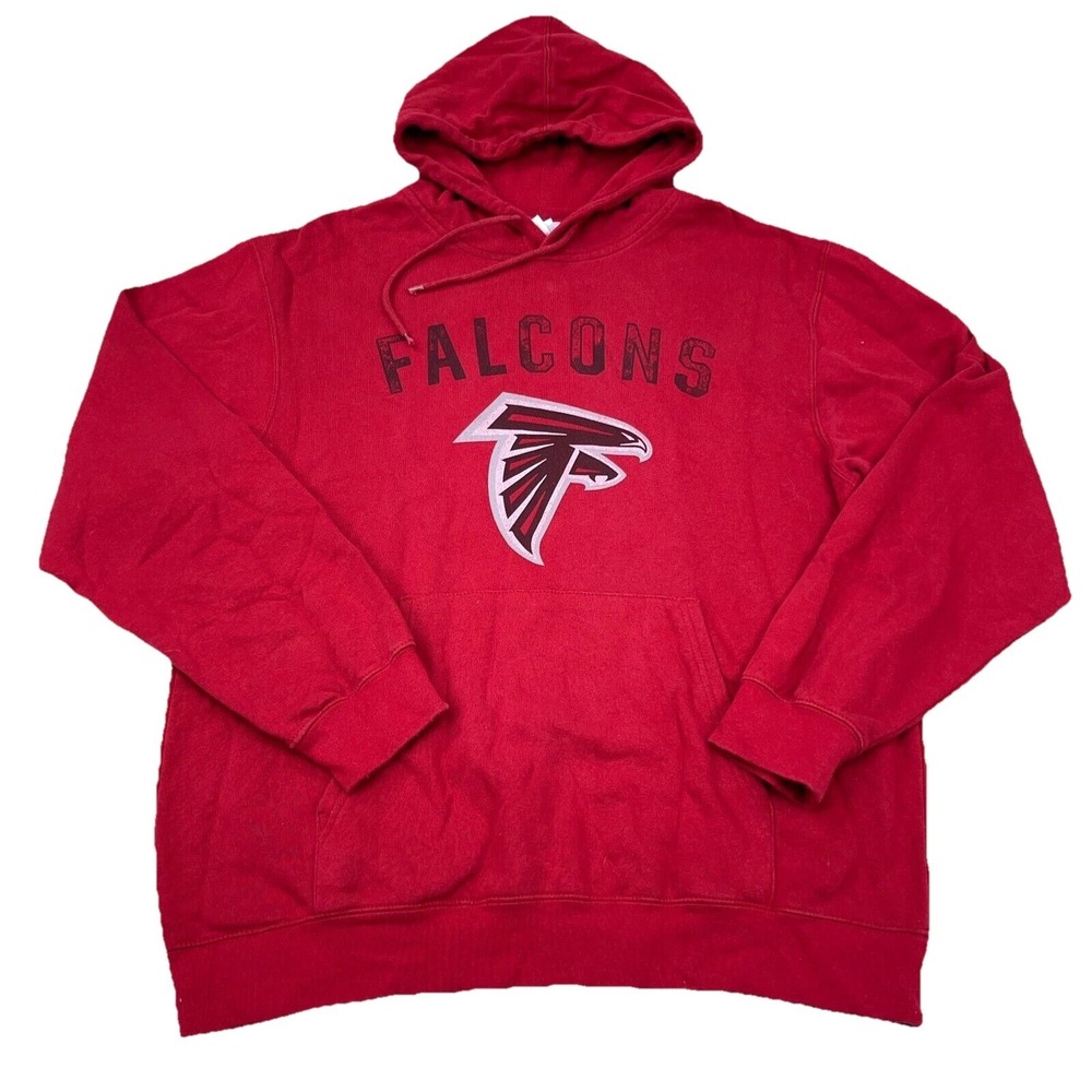 Atlanta Falcons Hoodie Men Large Red Sweatshirt Sweater Cotton Retro Adult NFL